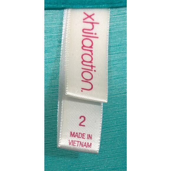 Xhilaration Teal Sleeveless Hi-Low Button Blouse Fits Like Plus Size 2X - Picture 2 of 4